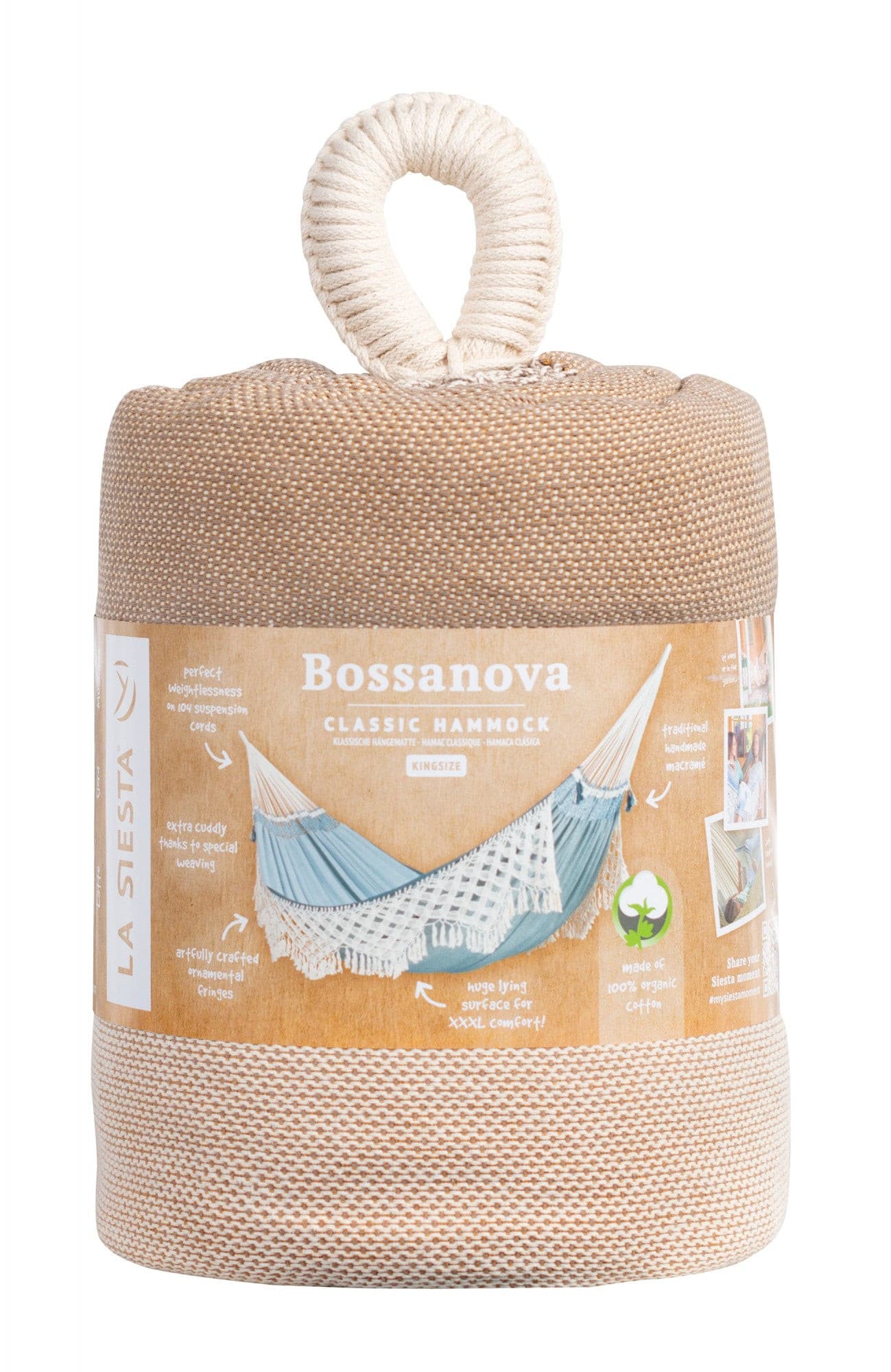 Bossanova Muscade - Klassische Kingsize-Hängematte aus Bio-Baumwolle