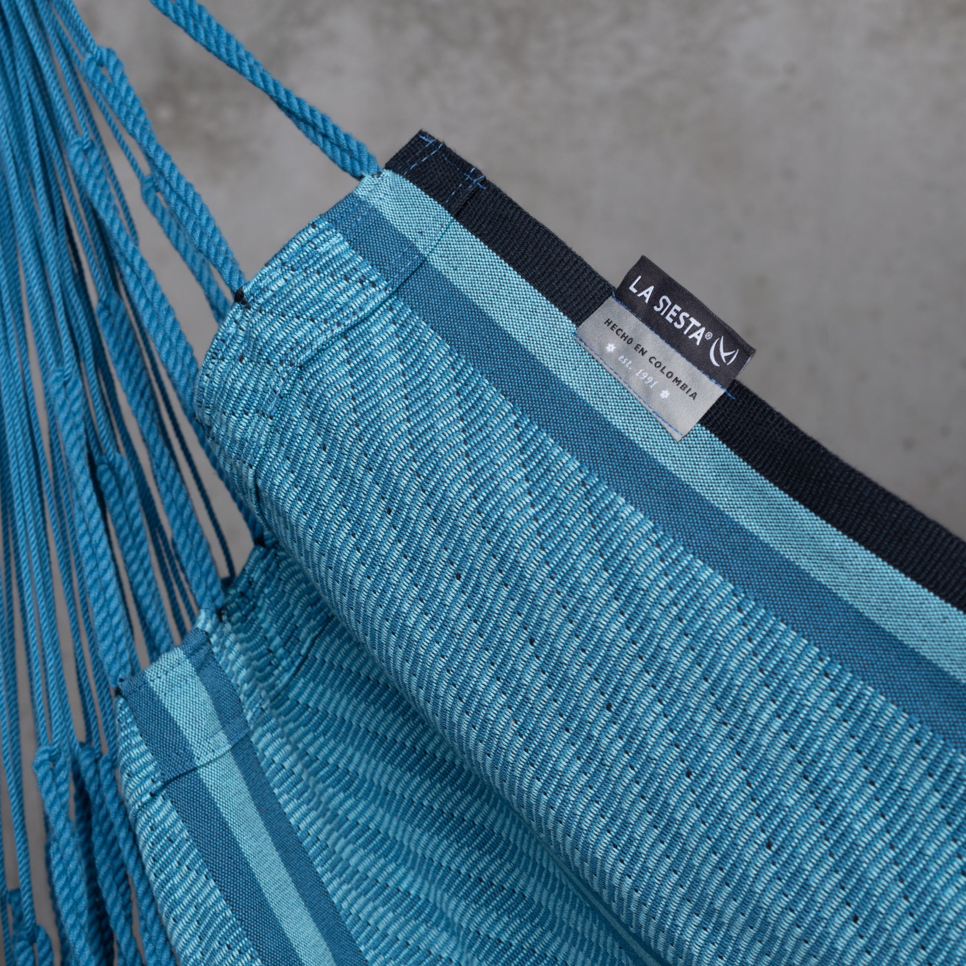 Habana Blue Zebra - Fotel hamakowy Comfort wykonany z bawełny organicznej