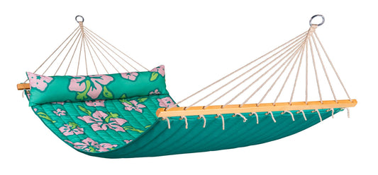 Hawaii Palm - Quilted Double Spreader Bar Hammock