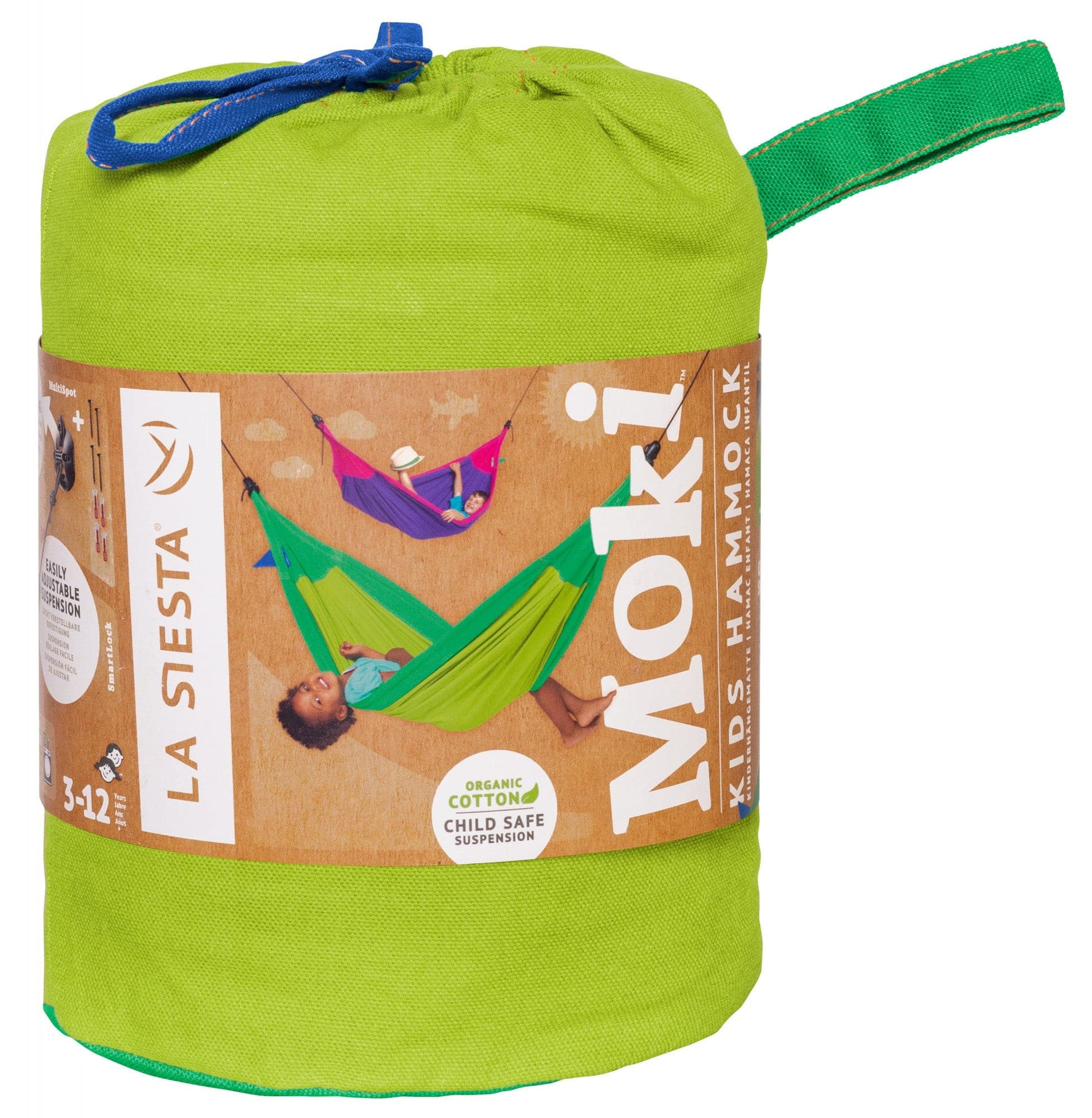 Moki Froggy - Børnehængekøje i økologisk bomuld inkl. ophæng
