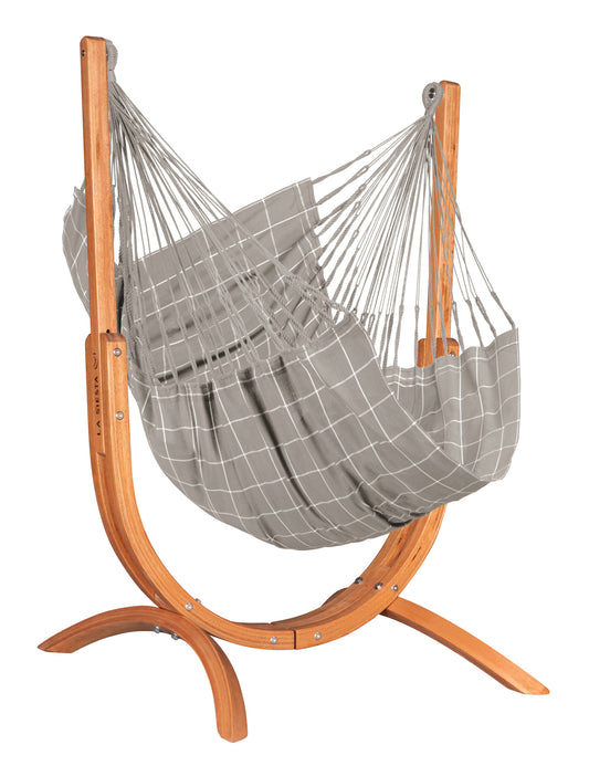 Udine Outdoor Almond - Weather-Resistant Hammock Chair with FSC™ certified Eucalyptus Stand