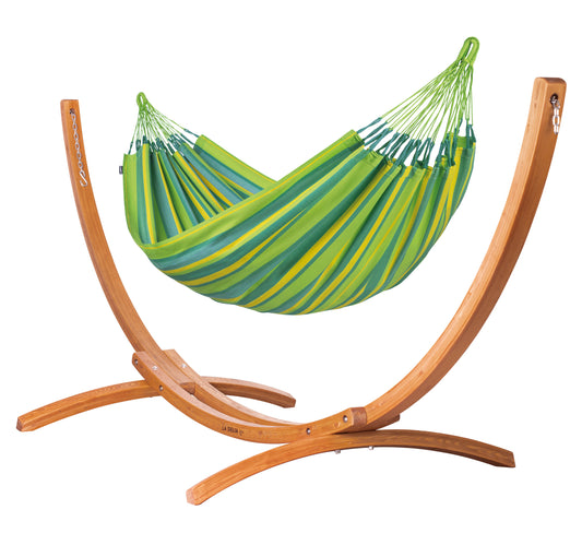 Maera Outdoor Lime - Single Size Hängematte Outdoor mit Gestell aus FSC®-zertifiziertem Eukalyptus