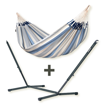 Nautico Outdoor Anthracite Sea Salt - Amaca taglia doppia outdoor con supporto in acciaio zincato