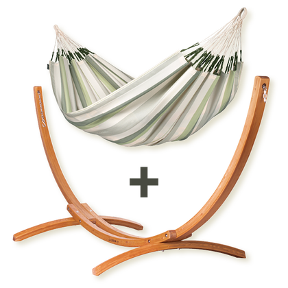 Maera Outdoor Cedar - Double Size Hammock Outdoor with FSC® certified Eucalyptus Stand
