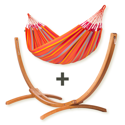 Maera Outdoor Toucan - Amaca taglia doppia outdoor con supporto in eucalipto certificato FSC®