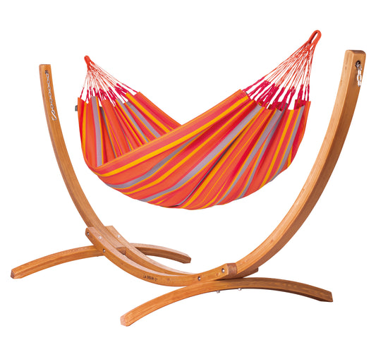 Maera Outdoor Toucan - Double Size Hammock Outdoor with FSC® certified Eucalyptus Stand