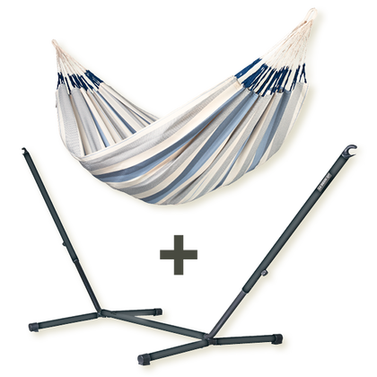 Nautico Outdoor Anthracite Sea Salt - Amaca taglia king outdoor con supporto in acciaio zincato