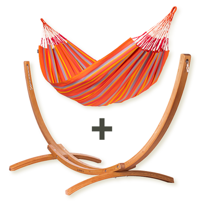 Maera Outdoor Toucan - Amaca taglia king outdoor con supporto in eucalipto certificato FSC®