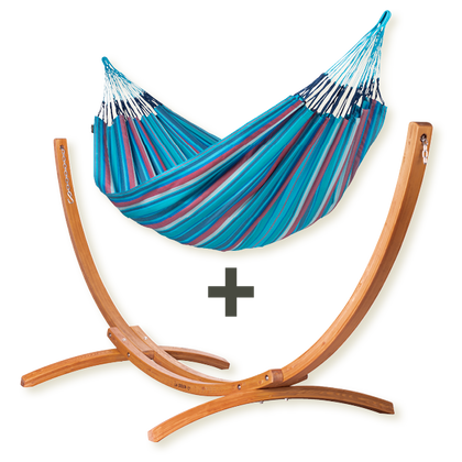 Maera Outdoor Wave - Amaca taglia king outdoor con supporto in eucalipto certificato FSC®