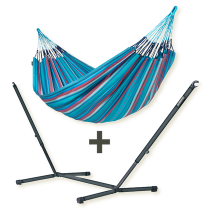 Nautico Outdoor Anthracite Wave - Amaca taglia king outdoor con supporto in acciaio zincato