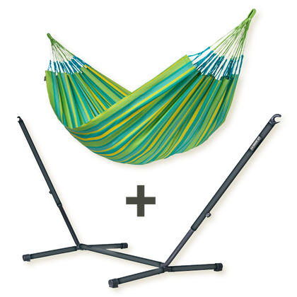 Nautico Outdoor Anthracite Lime - Amaca taglia king outdoor con supporto in acciaio zincato