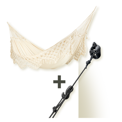 CasaMount 2rope Black - Fissaggio a parete, soffitto e trave per amache