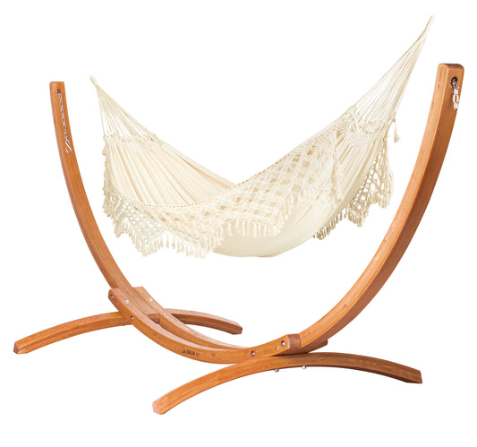 Maera Brazil - Organic Cotton Hammock with FSC® certified Eucalyptus Stand