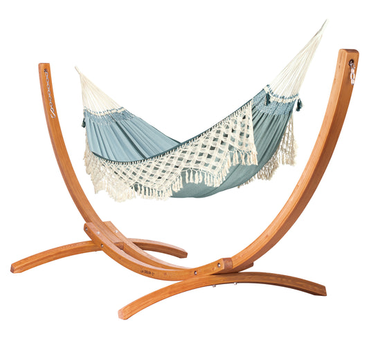 Maera Brazil Fjord - King Size Hängematte aus Bio-Baumwolle mit Gestell aus FSC®-zertifiziertem Eukalyptus