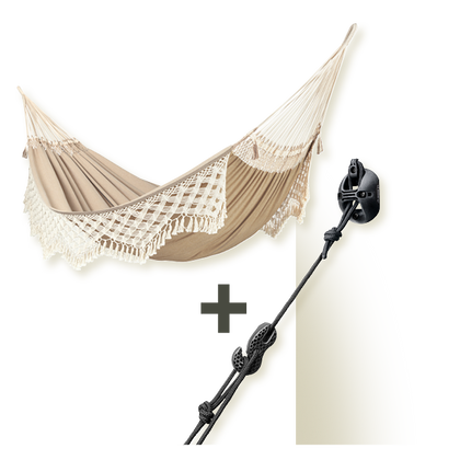 CasaMount 2rope Black - Wall, Ceiling & Beam Suspension Set for Hammocks