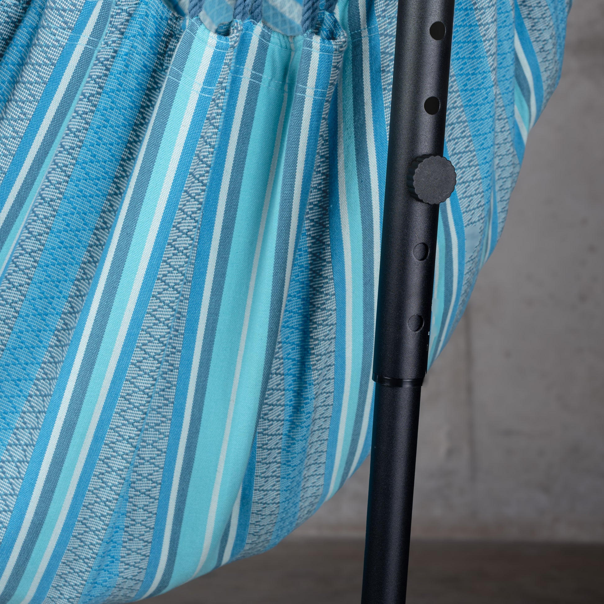 Fiji Organic Azure – Organic Cotton Basic Size Hammock Chair with Galvanized Steel Stand