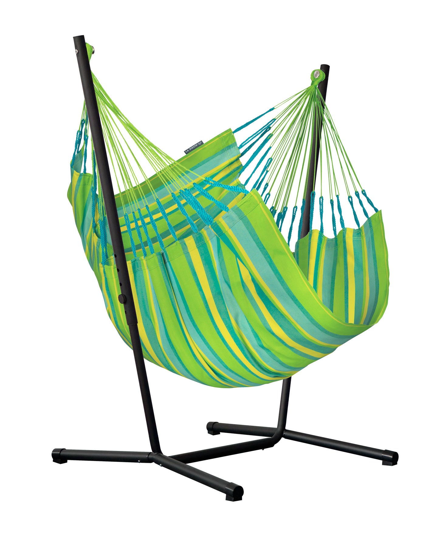 Fiji Outdoor Lime – Weather-Resistant Basic Size Hammock Chair with Galvanized Steel Stand