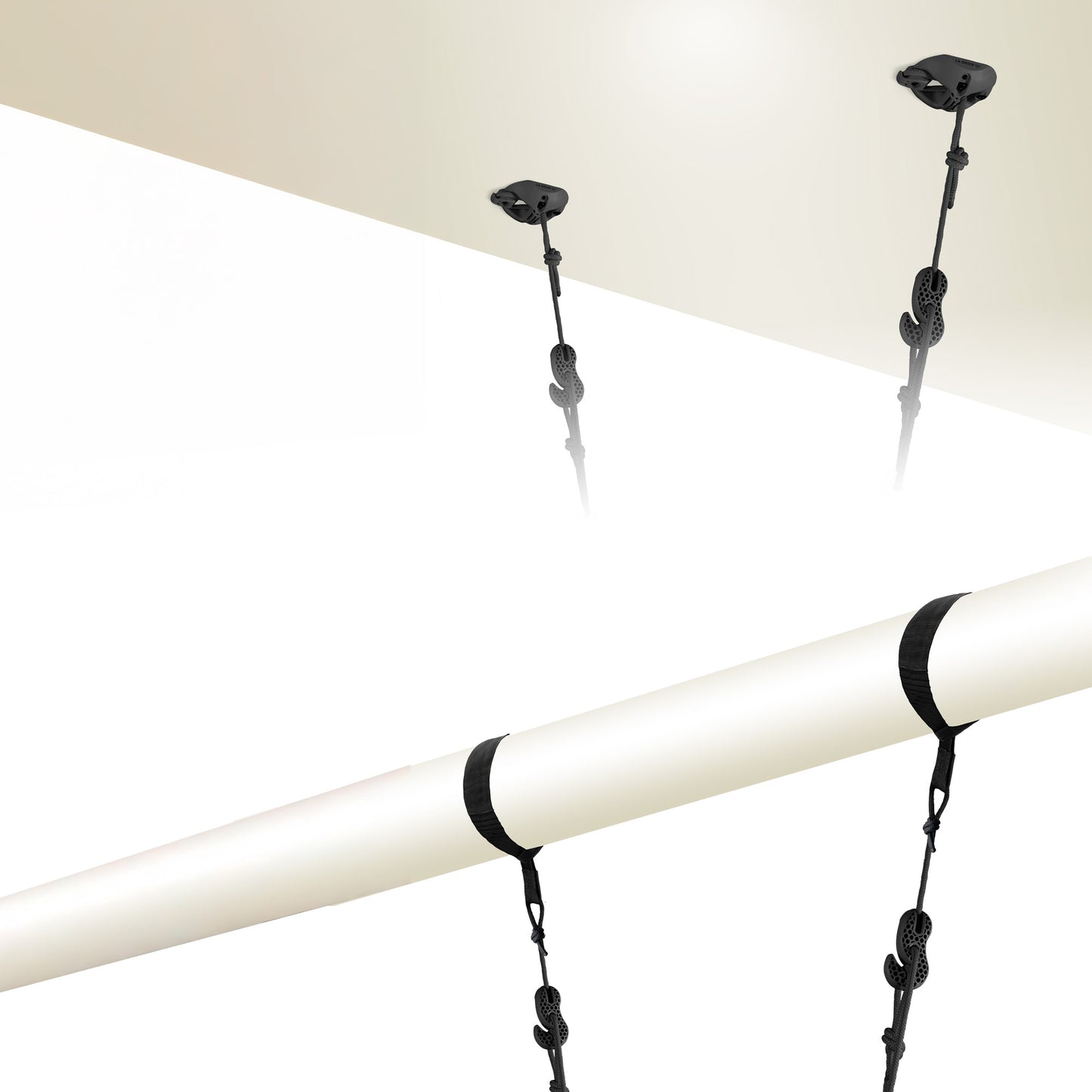 FlexMount 2point Black – Universel fastgørelse til hængekøjer & hængestole (2-punkt)