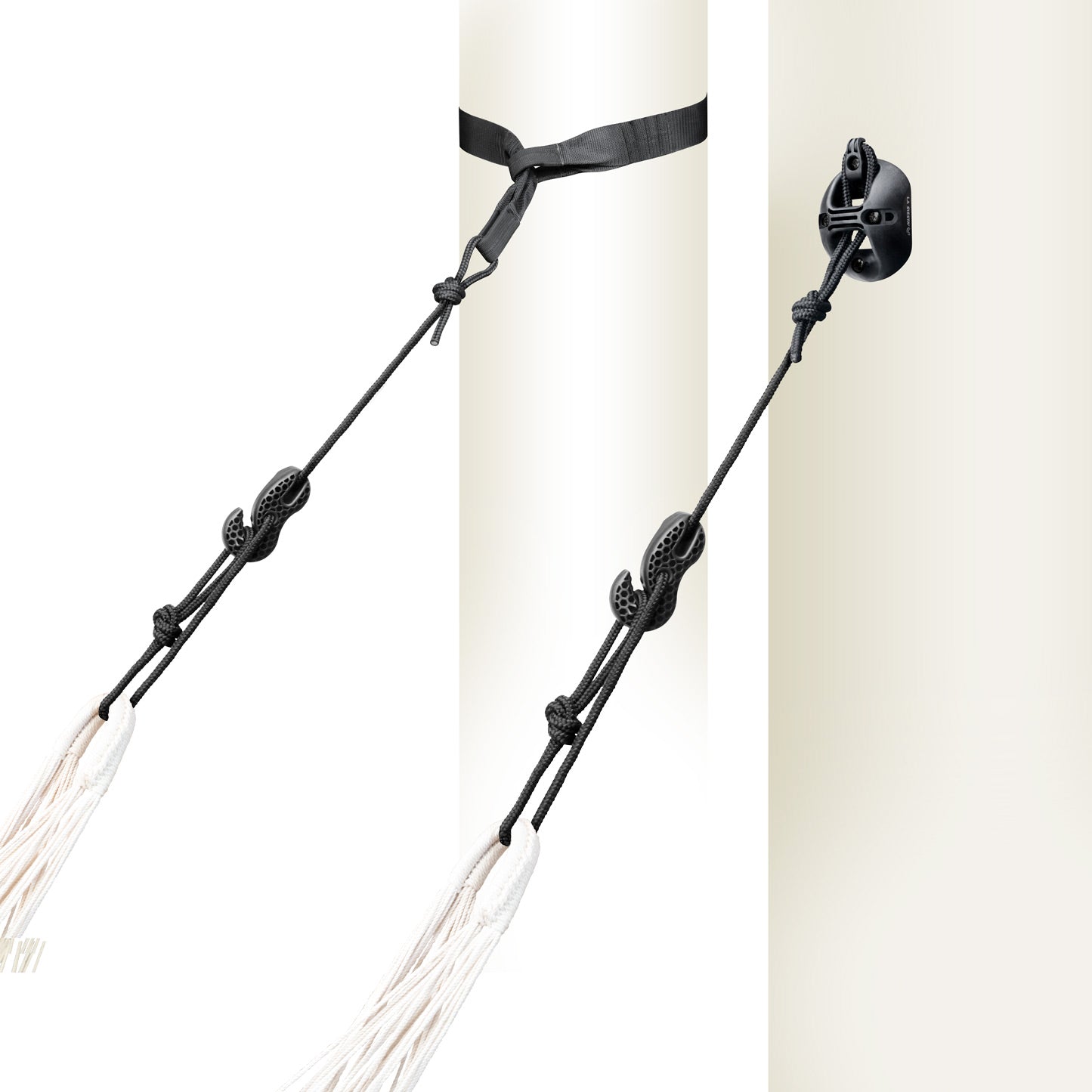 FlexMount 2point Black – Universel fastgørelse til hængekøjer & hængestole (2-punkt)