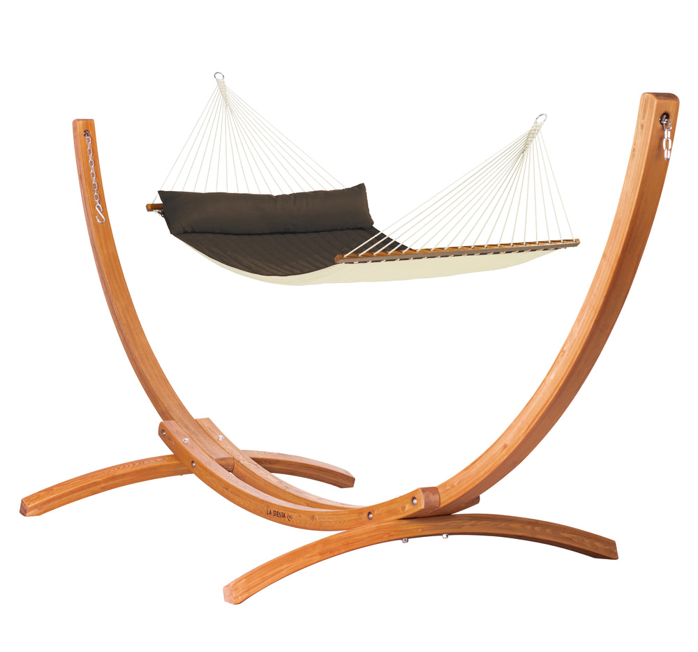 Maera Outdoor R Padded Arabica - Padded King Size Spreader Bar Hammock Outdoor with FSC® certified Eucalyptus Stand