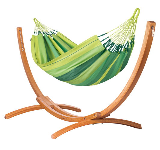 Maera Organic Jungle - Single Size Hängematte aus Bio-Baumwolle mit Gestell aus FSC®-zertifiziertem Eukalyptus