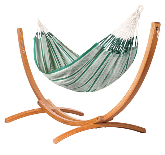 Maera Organic Agave - King Size Organic Cotton Hammock with FSC® certified Eucalyptus Stand