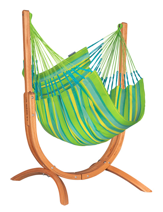 Udine Outdoor Lime - Weather-Resistant Hammock Chair with FSC™ certified Eucalyptus Stand
