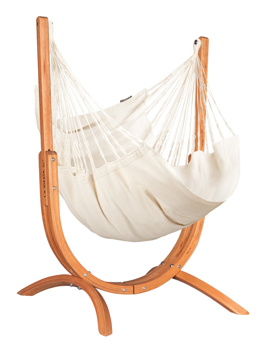 Udine Organic Latte - Organic Cotton Hammock Chair with FSC™ certified Eucalyptus Stand