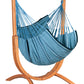Udine Organic Blue Zebra - Organic Cotton Hammock Chair with FSC™ certified Eucalyptus Stand